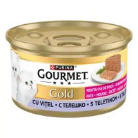 GOURMET Gold Mousse Kitten, Vițel, conservă hrană umedă pisici junior, (mousse), 85g - 1