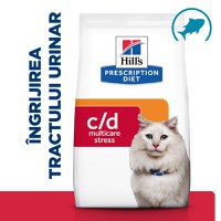 HILL'S Prescription Diet c/d Multicare Stress, Pește oceanic, dietă veterinară pisici, hrană uscată, sistem urinar, sistem nervos & calmante, 1.5kg - 9