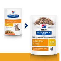 HILL'S Prescription Diet c/d Urinary Care, Pui, dietă veterinară pisici, plic hrană umedă, sistem urinar, (în sos), bax, 85g x 12buc - 1