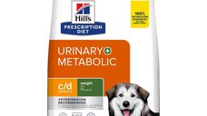 HILL'S Prescription Diet c/d Urinary + Weight Care + Metabolic, Pui, dietă veterinară câini, hrană uscată, afecțiuni urinare și metabolice HILL'S Prescription Diet c/d Urinary + Weight Care + Metabolic, Pui, dietă veterinară câini, hrană uscată, sistem u