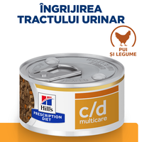 HILL'S Prescription Diet c/d + Weight Care, Pui cu Legume, dietă veterinară câini, conservă hrană umedă, sistem urinar și controlul greutății, 156g - 4
