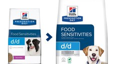 HILL'S Prescription Diet d/d Food Sensitivities, Rață cu Orez, dietă veterinară câini, hrană uscată, sensibilități digestive HILL'S Prescription Diet d/d Food Sensitivities, Rață cu Orez, dietă veterinară câini, hrană uscată,  piele si blana, sistem dige