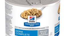 HILL'S Prescription Diet Derm Complete, XS-XL, Ou, dietă veterinară, conservă hrană umedă câini, piele & blană, (pate), 200g