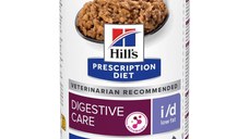 HILL'S Prescription Diet i/d Low Fat, XS-XL, Pui, dietă veterinară, conservă hrană umedă câini, sistem digestiv, obezitate, (pate), 360g