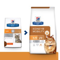 HILL'S Prescription Diet k/d+j/d Kidney Care + Mobility, Pui, dietă veterinară pisici, hrană uscată, afecțiuni renale și articulare HILL'S Prescription Diet k/d+j/d Kidney Care + Mobility, Pui, dietă veterinară pisici, hrană uscată, sistem renal, sistem - 1