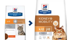 HILL'S Prescription Diet k/d+j/d Kidney Care + Mobility, Pui, dietă veterinară pisici, hrană uscată, afecțiuni renale și articulare HILL'S Prescription Diet k/d+j/d Kidney Care + Mobility, Pui, dietă veterinară pisici, hrană uscată, sistem renal, sistem
