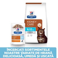 HILL'S Prescription Diet k/d Kidney Care Early Stage, Pui, dietă veterinară pisici, plic hrană umedă, sistem renal, 85g x 12buc - 8