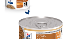 HILL'S Prescription Diet k/d Kidney Care, Pui cu Legume, dietă veterinară câini, conservă hrană umedă, afecțiuni renale, 156g