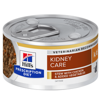 HILL'S Prescription Diet k/d Kidney Care, Pui cu Legume, dietă veterinară pisici, conservă hrană umedă, afecțiuni renale, 82g - 1