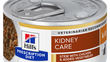 HILL'S Prescription Diet k/d Kidney Care, Pui cu Legume, dietă veterinară pisici, conservă hrană umedă, afecțiuni renale, 82g