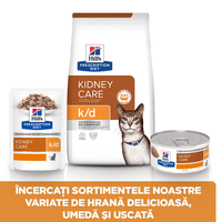 HILL'S Prescription Diet k/d Kidney Care, Pui cu Legume, dietă veterinară pisici, conservă hrană umedă, afecțiuni renale, 82g - 7