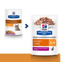 HILL'S Prescription Diet k/d Kidney Care, Vită, dietă veterinară pisici, plic hrană umedă, sistem renal, 85g x 12buc - 1