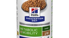 HILL'S Prescription Diet Metabolic + Mobility, XS-XL, Pui, dietă veterinară, hrană umedă câini, obezitate, sistem articular, (pate), 370g