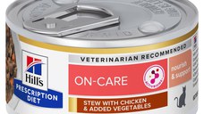 HILL'S Prescription Diet On - Care Stew, Pui și Tocană de Legume, dietă veterinară, conservă hrană umedă pisici, convalescență, (în sos), 82g