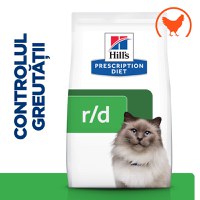 HILL'S Prescription Diet r/d Wheight Loss, Pui, dietă veterinară pisici, hrană uscată, scădere în greutate HILL'S Prescription Diet r/d Wheight Loss, Pui, dietă veterinară pisici, hrană uscată, metabolism (obezitate si diabet), 3kg - 11