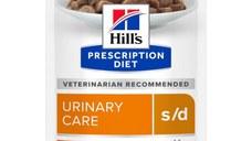 HILL'S Prescription Diet S/D, Pui, dietă veterinară, plic hrană umedă pisici, sistem urinar, (în sos), bax, 85g x 12buc