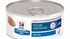 HILL'S Prescription Diet z/d Food Sensitivities, dietă veterinară pisici, conservă hrană umedă, afecțiuni dermatologice și sistem digestiv, 156g