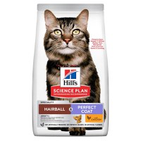 HILL'S Science Plan Hairball & Perfect Coat, Pui, hrană uscată pisici, limitarea ghemurilor de blană, 3kg - 1