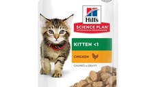HILL'S SCIENCE PLAN Kitten, Pui, plic hrană umedă pisici junior, (în sos), 85g