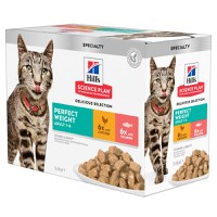HILL'S Science Plan Perfect Weight, Pui și Somon, plic hrană umedă pisici, obezitate, (în sos), bax, 85g x 12buc - 1