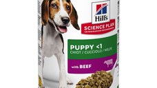 HILL'S Science Plan Puppy , XS-XL, Vită, conservă hrană umedă câini junior, (în aspic), 370g