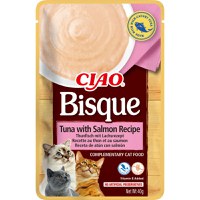 INABA Churu Bisque, Ton și Somon, recompense fără cereale pisici, (piure) INABA Churu Bisque, Ton și Somon, plic recompense fără cereale pisici, (piure), 40g - 1