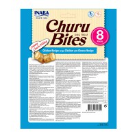 INABA Churu Bites, Pui cu Brânză, recompense fără cereale câini, pernute umplute, 12g x 8 - 3