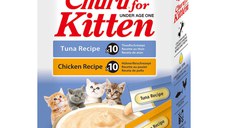 INABA Churu Creamy Kitten Varieties, Pui și Ton, cutie recompense fără cereale pisici junior, (piure), 280g