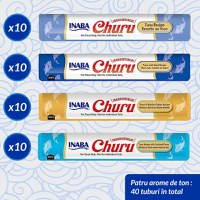 INABA Churu Creamy Varieties, Ton, cutie recompense fără cereale pisici, (piure), 560g - 3