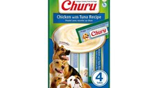 INABA Churu Creamy, XS-XL, Pui și Ton, plic recompense fără cereale câini, (piure), 56g