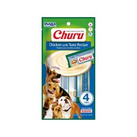 INABA Churu Creamy, XS-XL, Pui și Ton, plic recompense fără cereale câini, (piure), 56g - 2