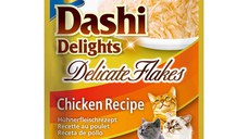 INABA Churu Dashi Delights Delicate Flakes, Pui, plic hrană umedă fără cereale pisici, (topping), 40g