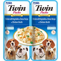 INABA Churu Dog Twin, XS-XL, Pui și Brânză, hrană umedă fără cereale câini, (în supă) INABA Churu Dog Twin, XS-XL, Pui și Brânză, plic hrană umedă fără cereale câini, (în supă), 80g - 1