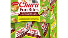 INABA Churu Fun Bites, Pui și dovleac, cutie recompense fără cereale pisici, 96g
