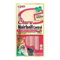 INABA Churu Hairball Control, Pui,, tub recompense fără cereale pisici, limitarea ghemurilor de blană, (piure) INABA Churu Hairball Control, Pui, plic, tub recompense fără cereale pisici, limitarea ghemurilor de blană, (piure), 56g - 1