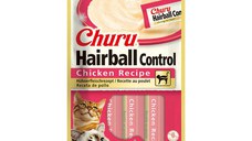 INABA Churu Hairball Control, Pui,, tub recompense fără cereale pisici, limitarea ghemurilor de blană, (piure) INABA Churu Hairball Control, Pui, plic, tub recompense fără cereale pisici, limitarea ghemurilor de blană, (piure), 56g