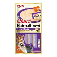 INABA Churu Hairball Control, Ton,, tub recompense fără cereale pisici, limitarea ghemurilor de blană, (piure) INABA Churu Hairball Control, Ton, plic, tub recompense fără cereale pisici, limitarea ghemurilor de blană, (piure), 56g - 1