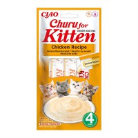 INABA Churu Kitten, Pui,, tub recompense fără cereale pisici junior, (piure) INABA Churu Kitten, Pui, plic, tub recompense fără cereale pisici junior, (piure), 56g - 1