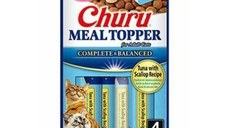 INABA Churu Meal Topper, Pui, plic, tub recompense fără cereale pisici, (piure), 56g