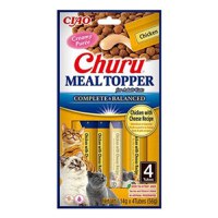 INABA Churu Meal Topper, Pui și Brânză, plic, tub recompense fără cereale pisici, (piure), 56g - 1