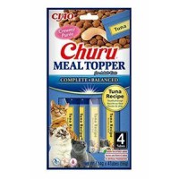 INABA Churu Meal Topper, Ton, plic, tub recompense fără cereale pisici, (piure), 56g - 2