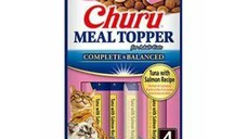 INABA Churu Meal Topper, Ton și Somon, plic, tub recompense fără cereale pisici, (piure), 56g