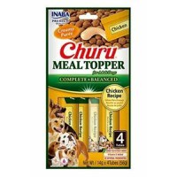 INABA Churu Meal Topper, XS-XL, Pui, plic, tub recompense fără cereale câini, (piure), 56g - 2