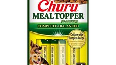 INABA Churu Meal Topper, XS-XL, Pui și dovleac, plic, tub recompense fără cereale câini, (piure), 56g