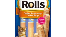 INABA Churu Rolls, Pui și Ton, plic, tub recompense fără cereale pisici, 40g