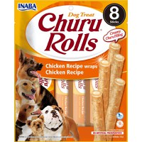 INABA Churu Rolls, XS-XL, Pui, punguță recompense fără cereale câini, semimoist, 92g - 2