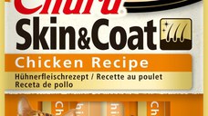 INABA Churu Skin&Coat, Pui, plic recompense funcționale fără cereale pisici, piele & blană, (topping), 56g