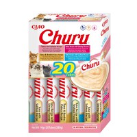 INABA Churu Tuna & Seafood Varieties (Ton și Somon|Creveți|Fulgi de Bonito|Fructe de Mare), cutie, tub recompense fără cereale pisici, (topping), 280g - 2