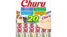INABA Churu Tuna Varieties (Ton, Ton și Pui|Brânză|Scoici), cutie, tub recompense fără cereale pisici, (topping), 280g