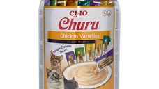 INABA Churu Varieties, Pui, găletușa, tub recompense fără cereale pisici, (piure), 700g